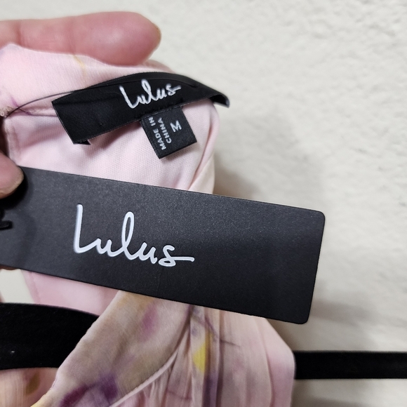 Lulus Happily Sweet Light Pink Floral Mock Neck Backless Midi Dress M Wedding - Picture 10 of 10